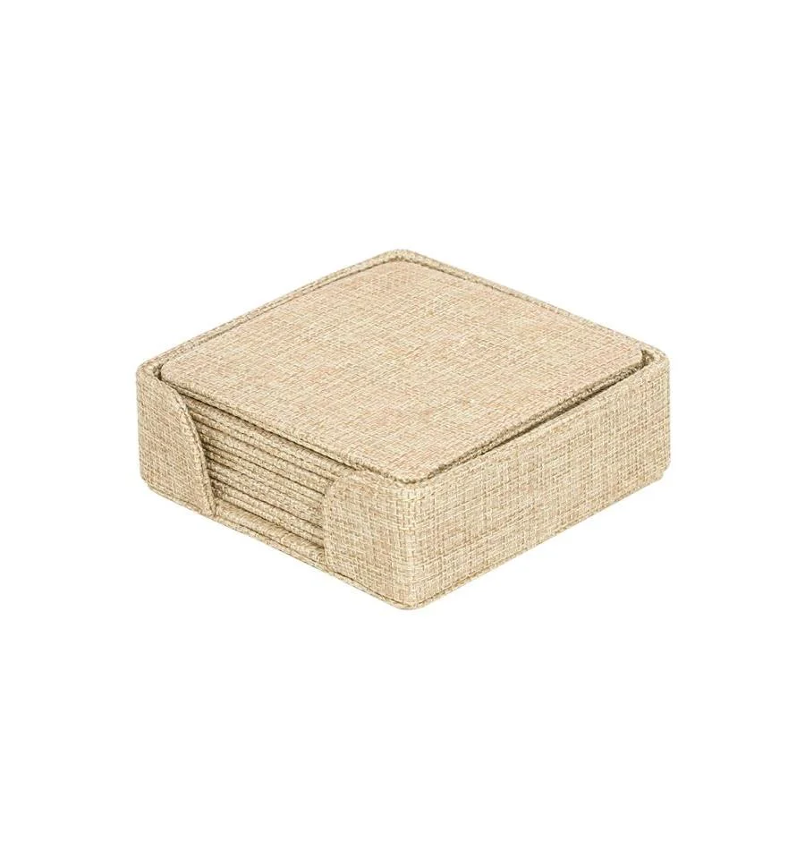 Posavasos de Arpillera | Caja de 5 uds. Cuadrado