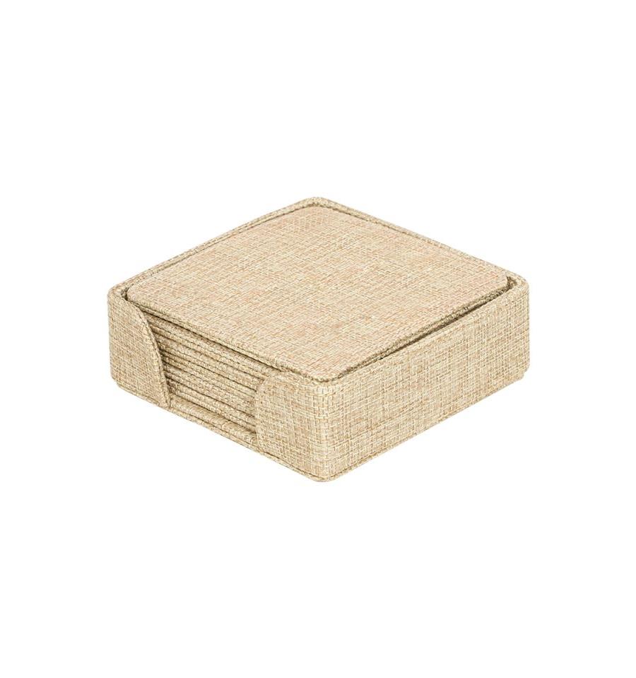 Set de 6 Posavasos Cuadrados de Arpillera