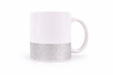 Taza cerámica blanca base plata glitter 11 Oz 