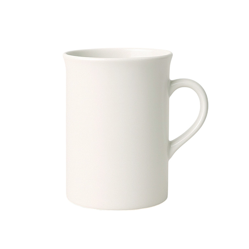 Taza cerámica blanca forma campana