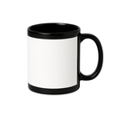 Taza cerámica negra con espacio blanco