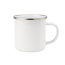 Taza metal Vintage con borde plata