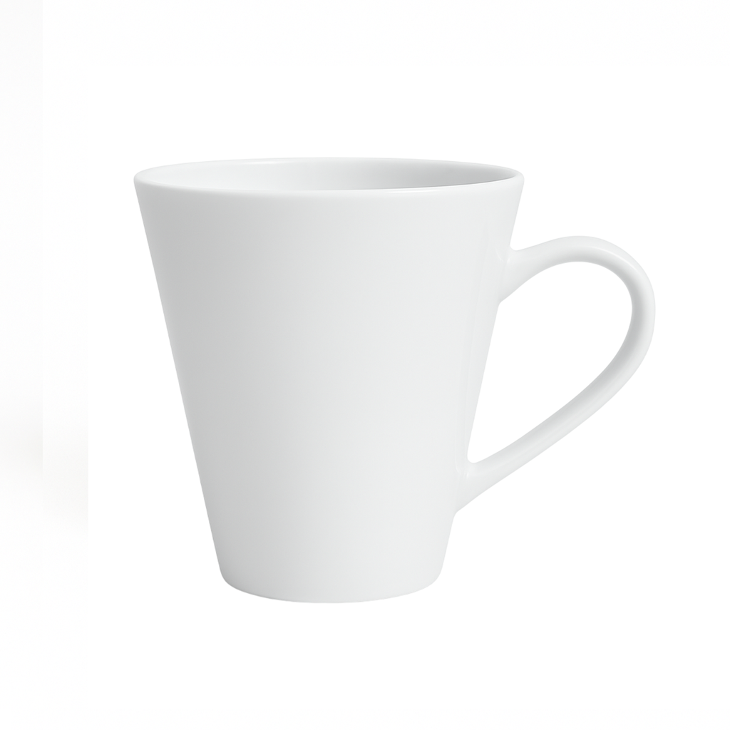 Taza para sublimación cerámica blanca 12oz cónica