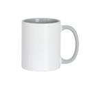 Taza de Cerámica Blanca con Interior y Asa Gris 11 Oz