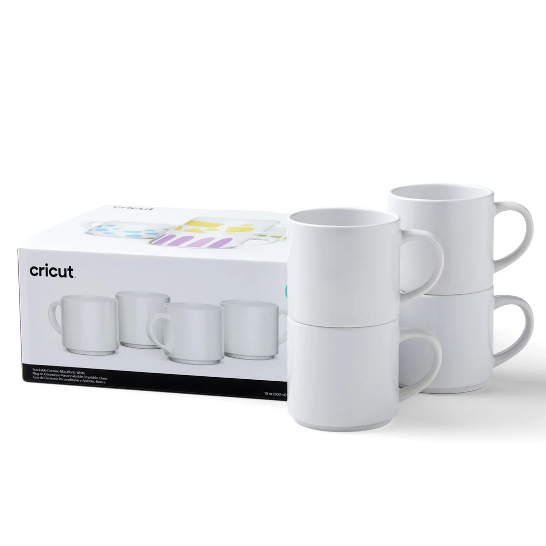 Tazas Apilables Cricut Blancas 10 Oz | 4 uds.