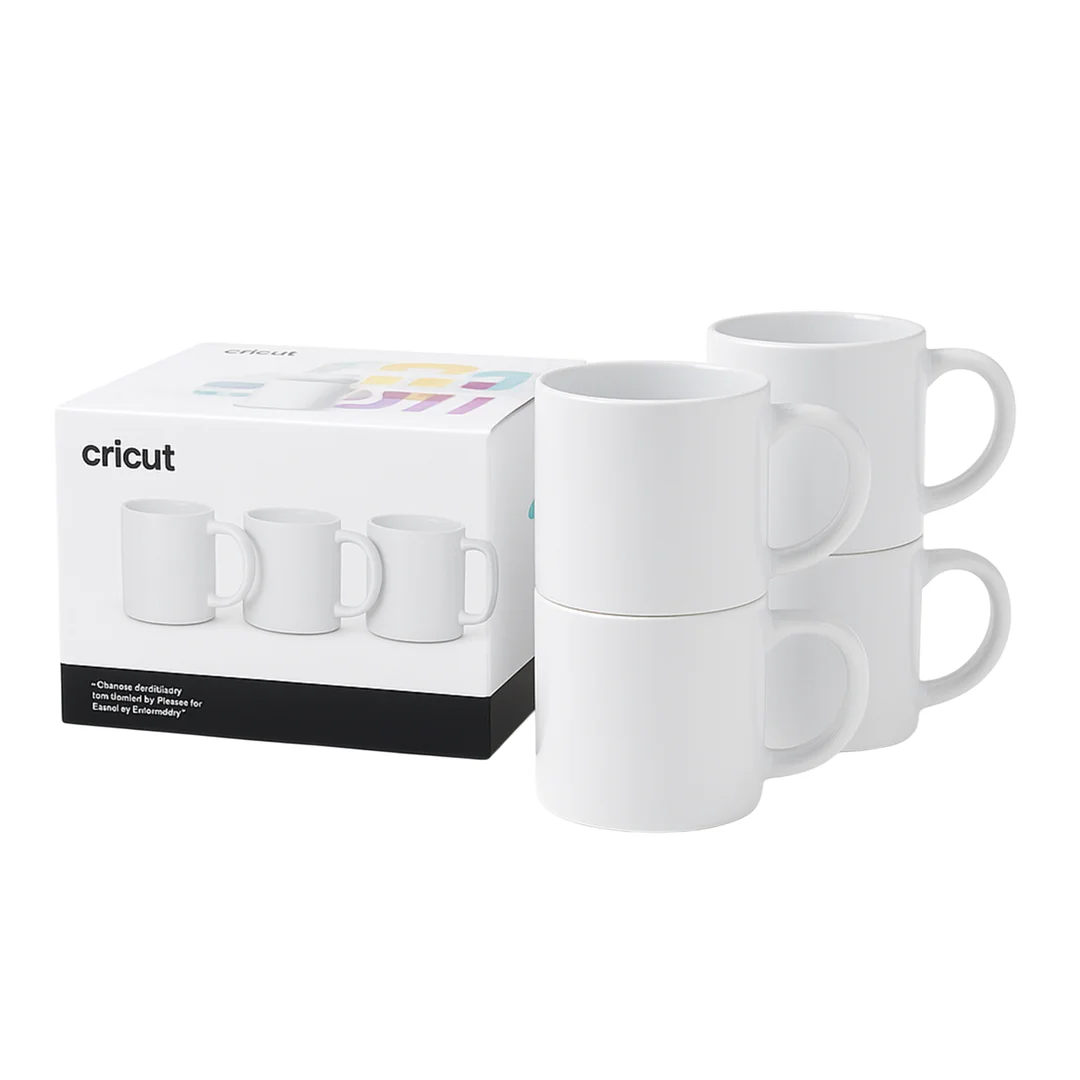 Tazas Apilables Cricut Blancas 10 Oz | 4 uds.