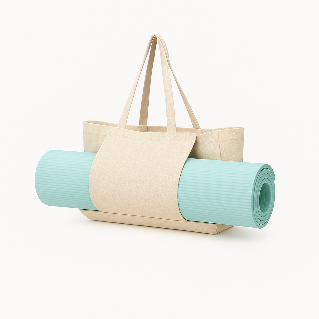 Tote bag Yoga de lino claro 36x50x13 cm