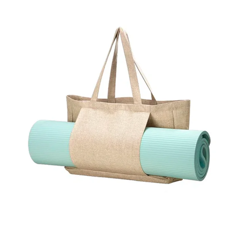 Tote Bag Yoga de Lino Oscuro 