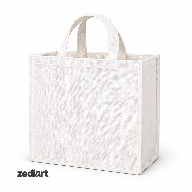 Zediart Tote Bag de Poliéster Blanco | Medium