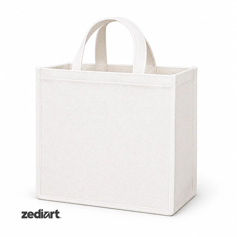 Zediart Tote Bag de Poliéster Blanco | Medium