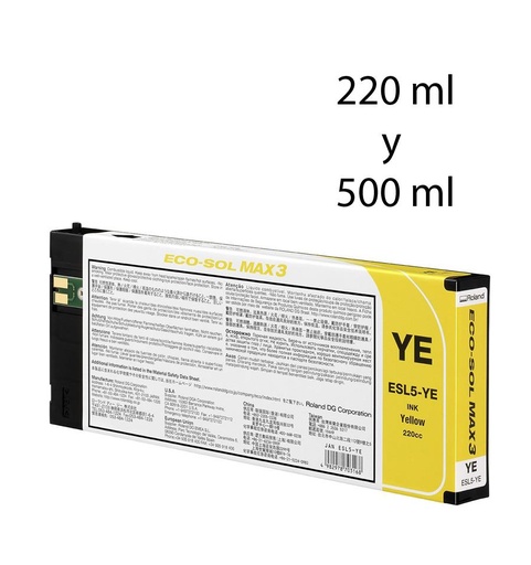 [001153] Cartucho EcoSol-MAX 3 Amarillo (220ml)