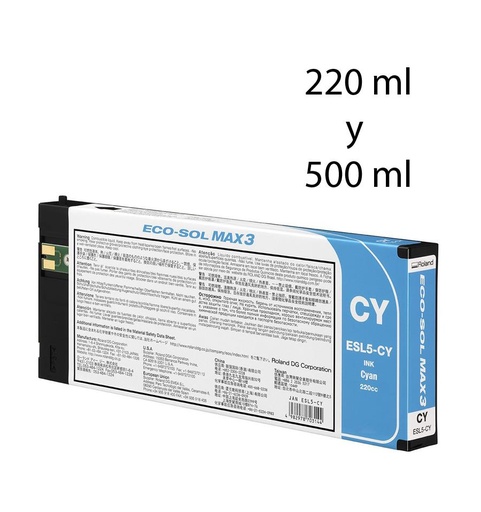[001149] Cartucho EcoSol-MAX 3 Cyan (220ml)