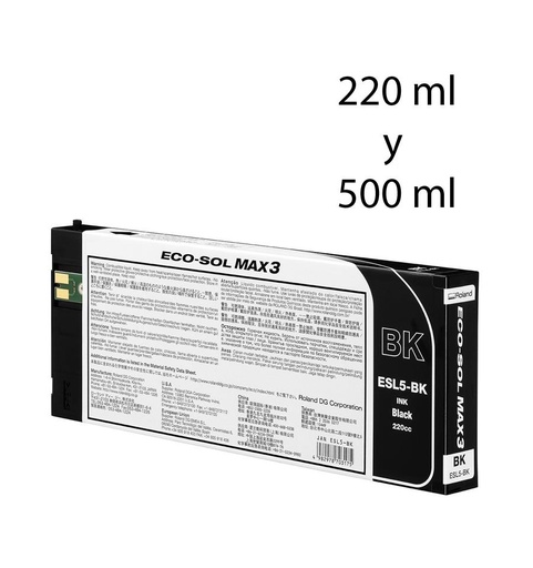 [001155] Cartucho EcoSol-MAX 3 Negro (220ml)