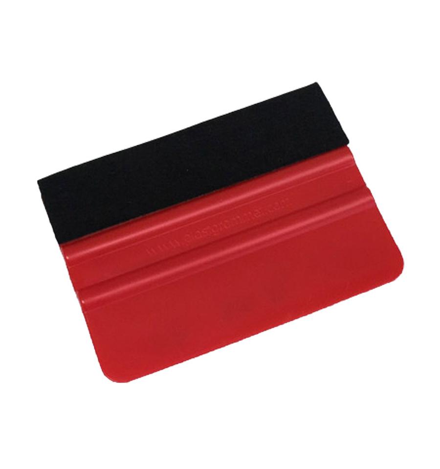 Espátula roja de polipropileno con fieltro