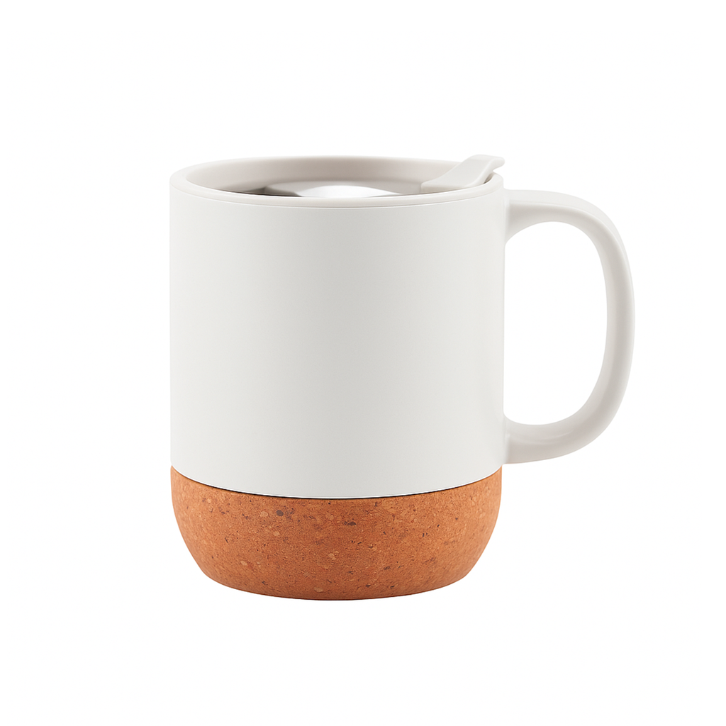 Taza de Cerámica con Base de Corcho