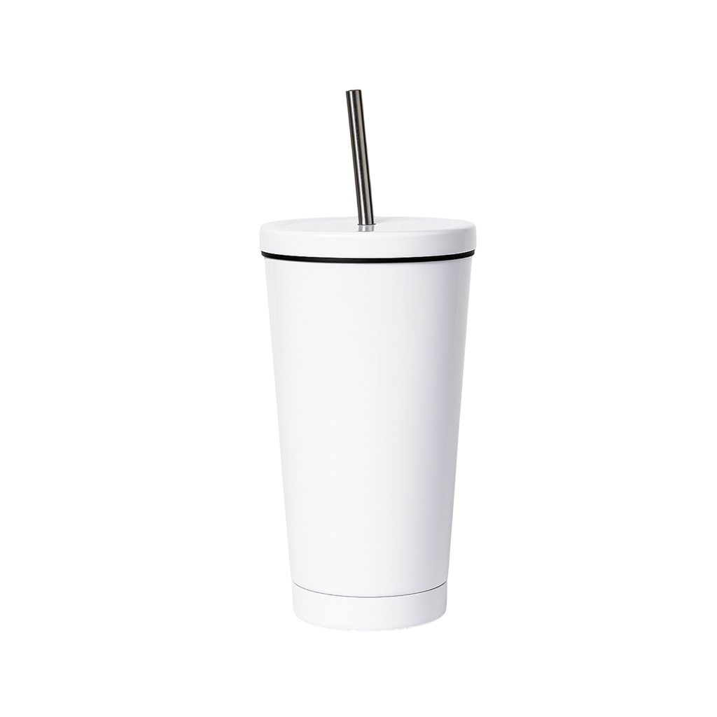 Vaso con pajita de acero inox 450ml