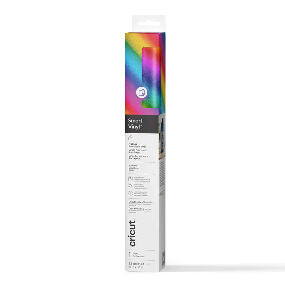 Cricut Smart Vinyl Permanent Shimmer Rainbow | 33 x 90 cm