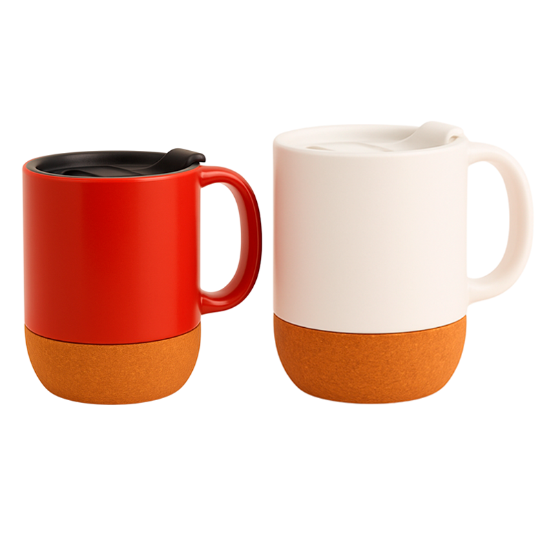 Taza cerámica con base de corcho 11oz