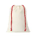 Saco de Navidad de Lino con Cordón Rojo