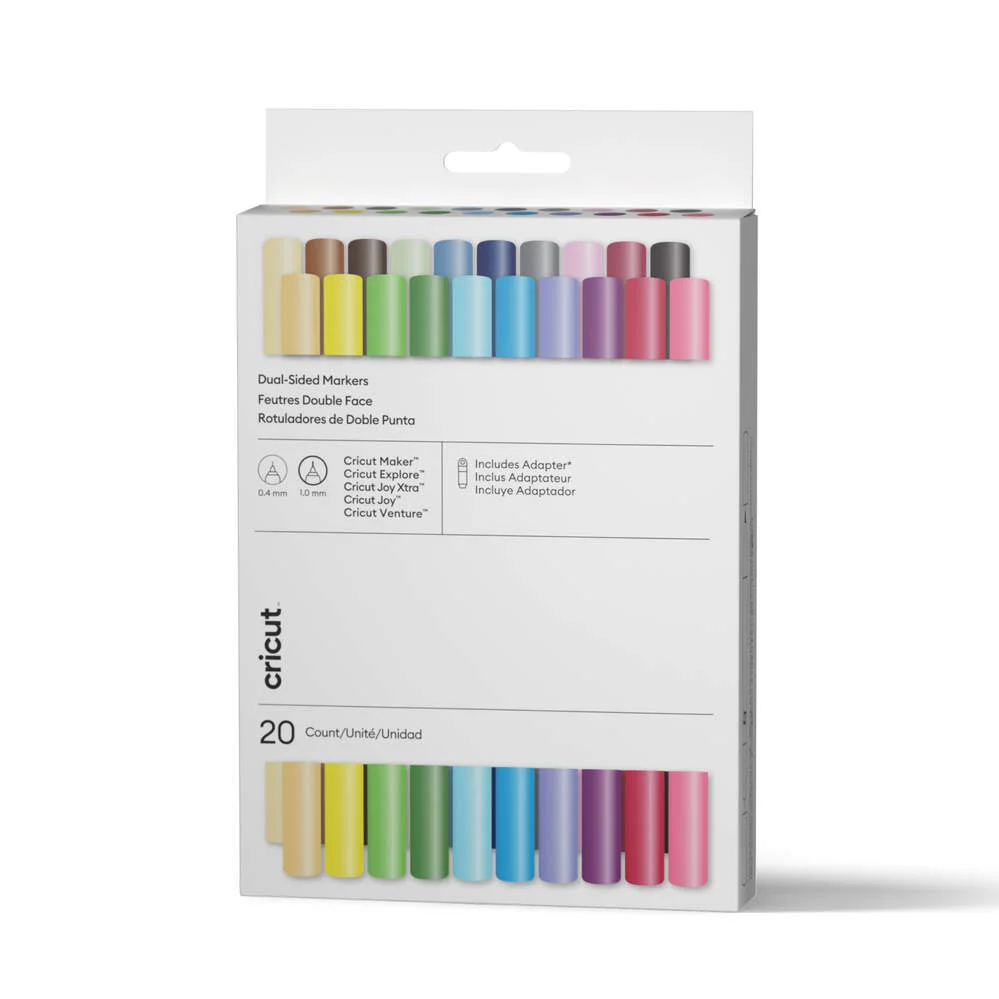 Cricut Rotuladores Doble Punta set Ultimate | 20 uds. + Adaptador