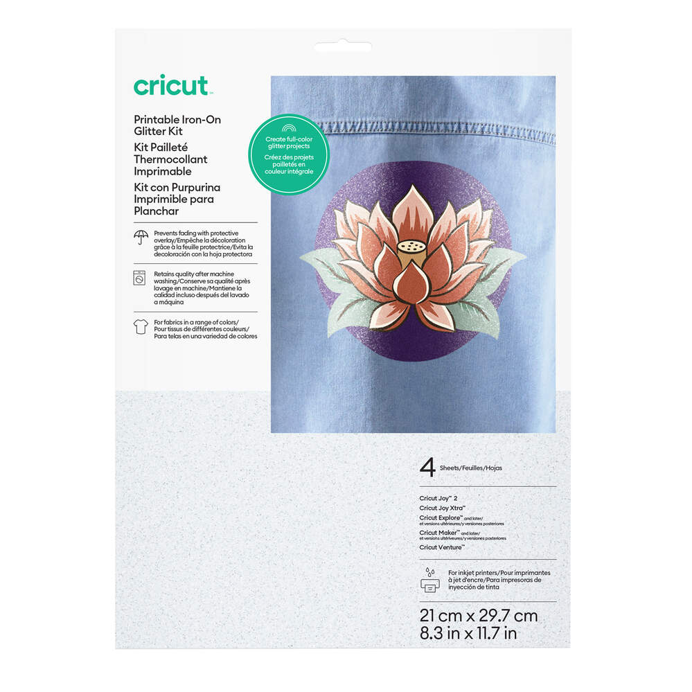 Cricut Iron-On Imprimible Glitter | 4 hojas