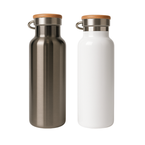 Botella portátil de acero inoxidable con asa