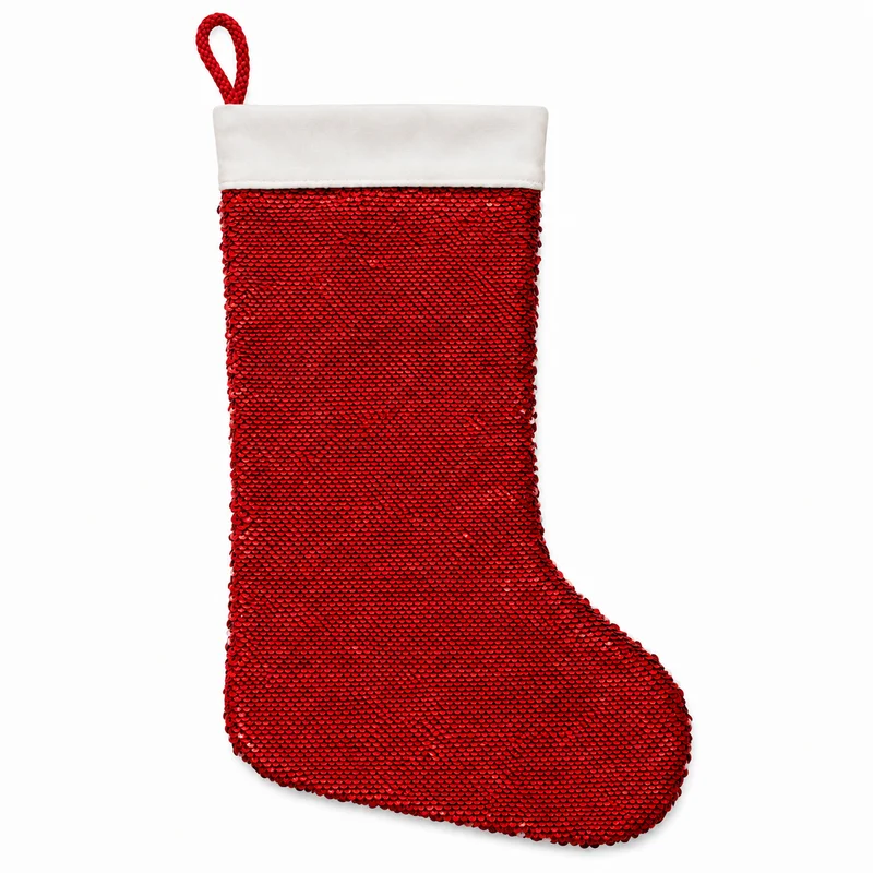 [006625] Saco Bota de Navidad de Lentejuelas Rojo