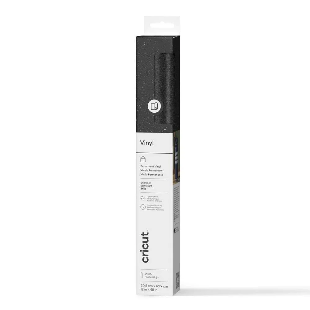 [009151] Cricut Vinilo Adhesivo Shimmer Negro | 30,5 x 122 cm