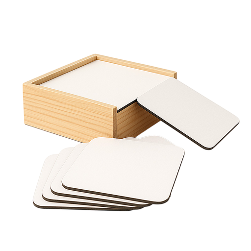 [007584] Set de Posavasos con Caja MDF