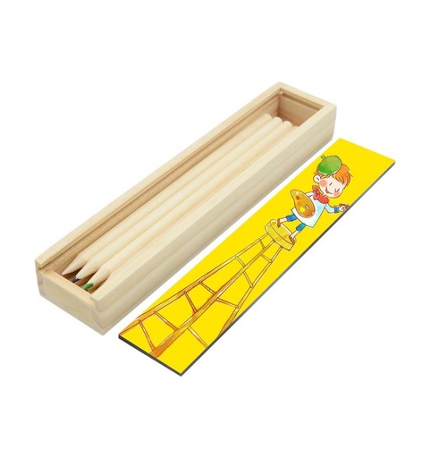 [007582] Estuche de madera con 8 lápices