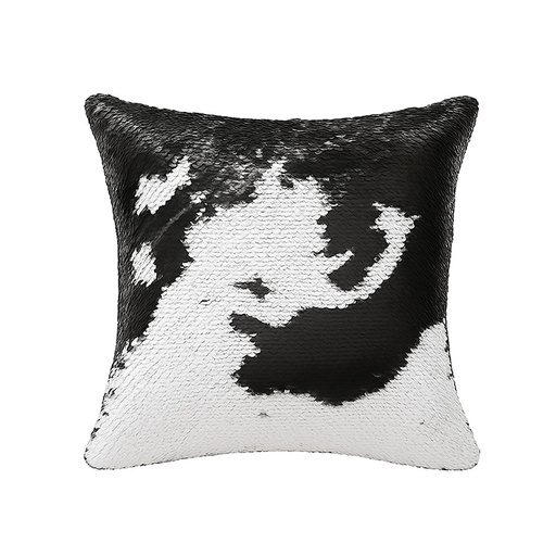 [006600] Funda cojin lentejuelas doble cara negro 40x40