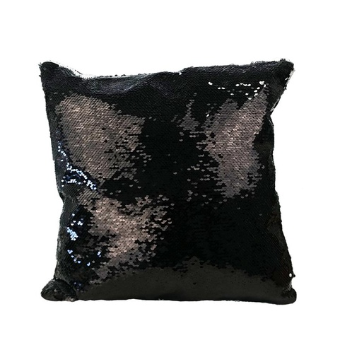 [006600] Funda cojin lentejuelas doble cara negro 40x40