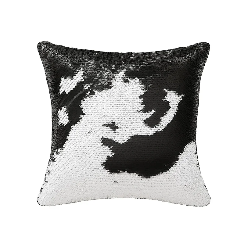 [006600] Funda de Cojín de Lentejuelas Negra | 40 x 40 cm