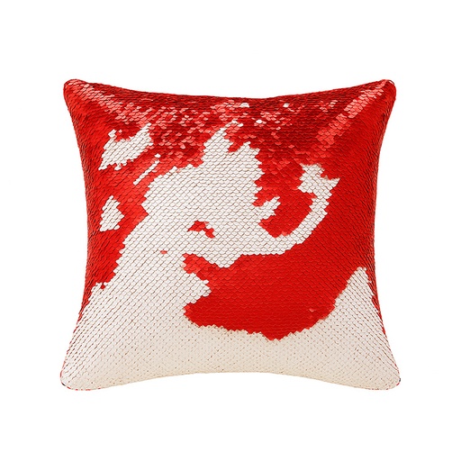 [006602] Funda cojin lentejuelas doble cara rojo 40x40