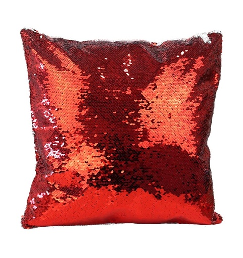 [006602] Funda cojin lentejuelas doble cara rojo 40x40