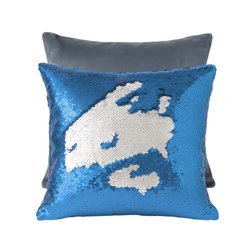 [008964] Funda cojín lentejuelas azul 40x40