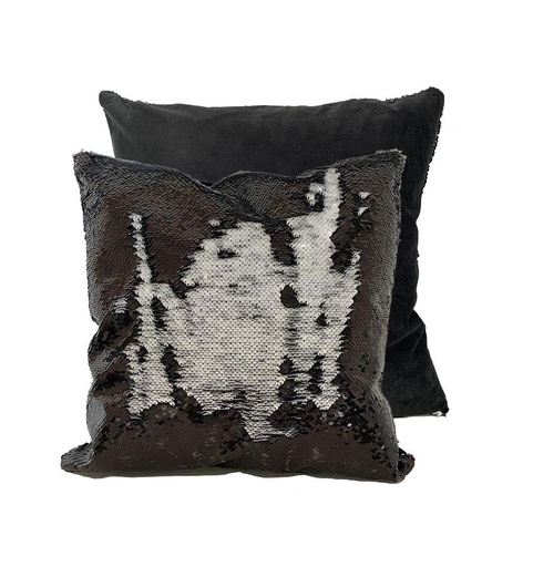 [008965] Funda cojín lentejuelas negro 40x40
