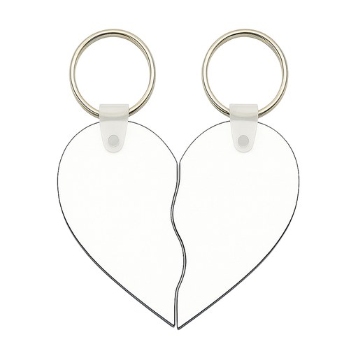 [007594] Llavero de Corazón en Dos Mitades MDF