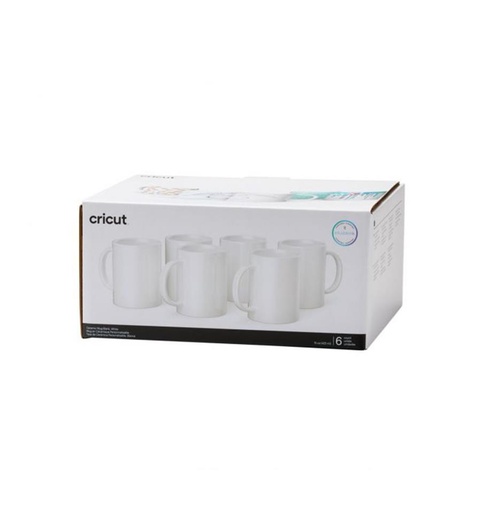 [012472] Pack de 6 tazas de cerámica blancas de Cricut 15oz