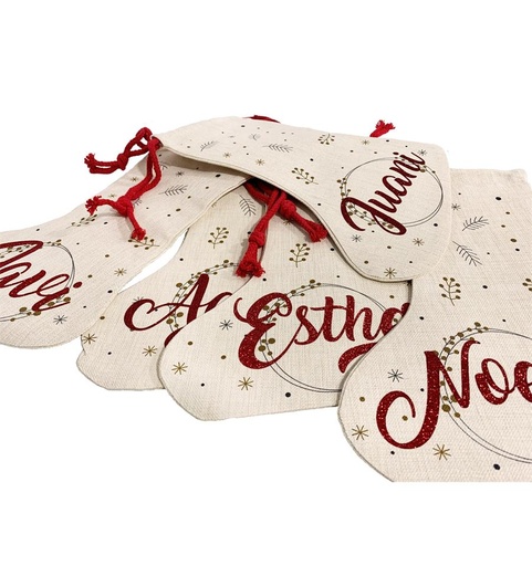 [008484] Saco bota navidad lino sublimación