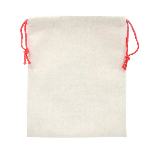 [008559] Saco de navidad de lino cordón rojo 30x38