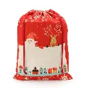 Saco navidad lino 30x40 sublimación patrón rojo