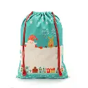 Saco navidad lino 50x68cm sublimación patrón verde