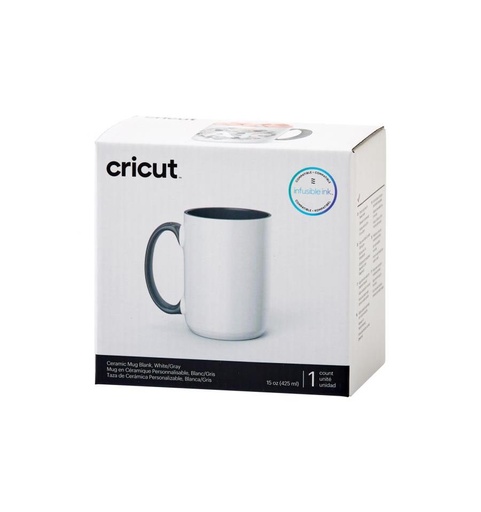 [012729] Taza cerámica Cricut color blanco y gris (1 ud)  425 ml