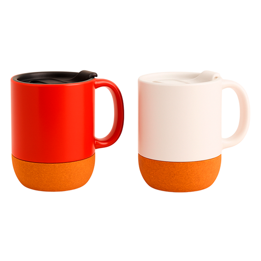 Taza de Cerámica con Base de Corcho