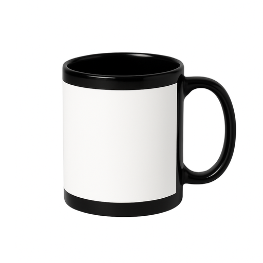 [008227] Taza de Cerámica Negra con Espacio Blanco | 11 Oz