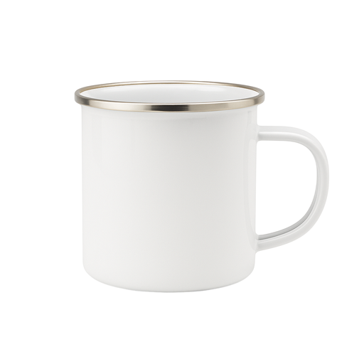[008221] Taza metal Vintage con borde plata