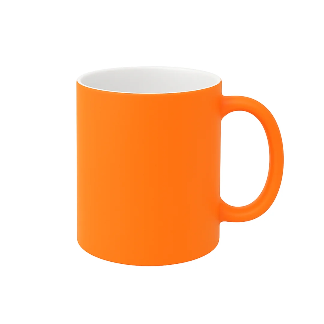 [006306] Taza de Cerámica Naranja Flúor Mate | 11 Oz