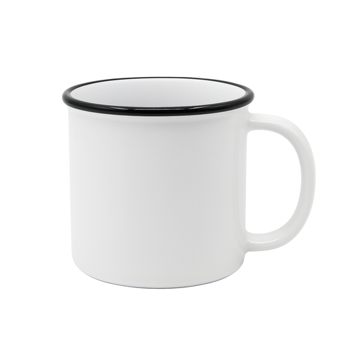 [013015] Taza de Cerámica con Borde Negro | 11 Oz
