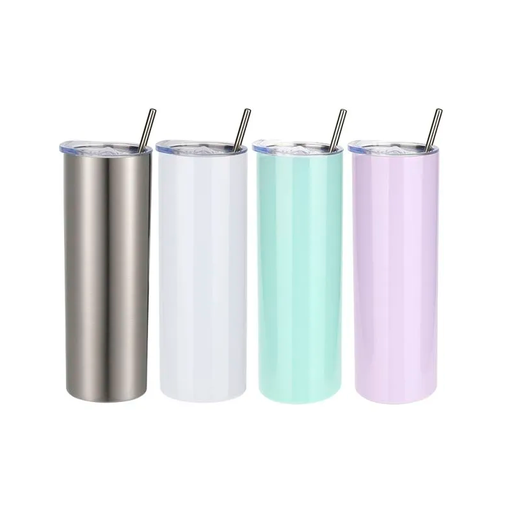 Vaso Térmico Alargado Efecto Arcoíris con Pajita | 350 ml